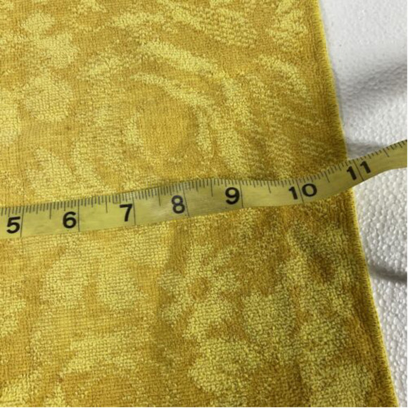 Vintage MCM 70’s Yellow Gold Flowered Fieldcrest Cotton USA Washcloth - Picture 2 of 4